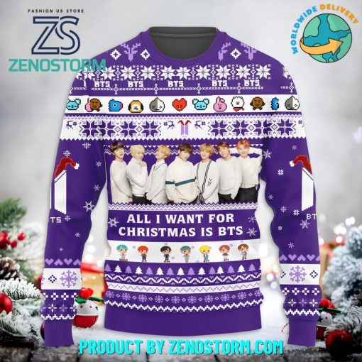 All I Want For Christmas Is BTS 2024 Ugly Sweater