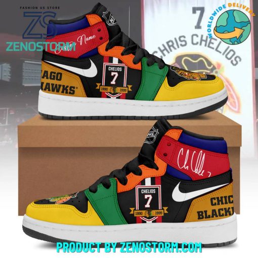 Chicago Blackhawks Chris Chelios Custom Name Air Jordan 1