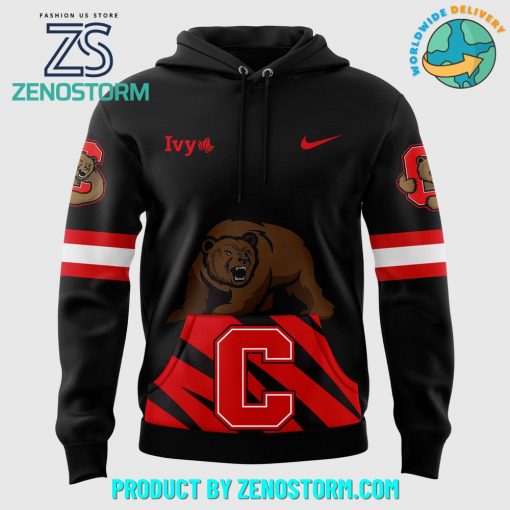 Cornell Big Red With Bear Through C Layered Twill Hoodie