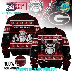 Georgia Bulldogs NCAA Football 2024 Custom Name Ugly Sweater