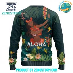 Hawaii Hula Girl Vintage Ugly Christmas Sweater Tropical Forest