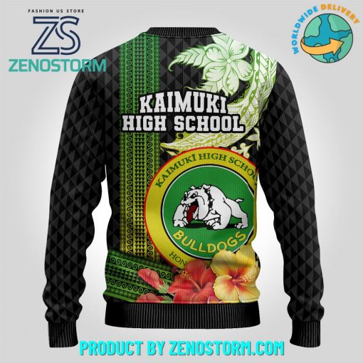 Kaimuki High School Mix Hibiscus Flower Ugly Christmas Sweater