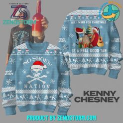 Kenny Chesney All I Want For Christmas Light Blue Ugly Sweater