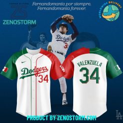 Los Angeles Dodgers Fernando Valenzuela Forever 34 Mexican Baseball Jersey