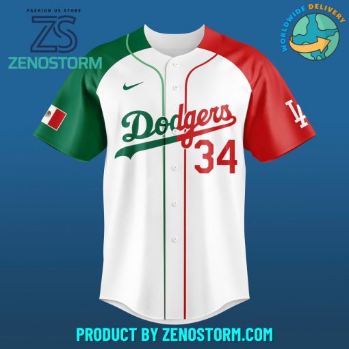 Los Angeles Dodgers Fernando Valenzuela Forever 34 Mexican Baseball Jersey