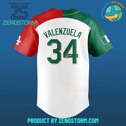 Los Angeles Dodgers Fernando Valenzuela Forever 34 Mexican Baseball Jersey