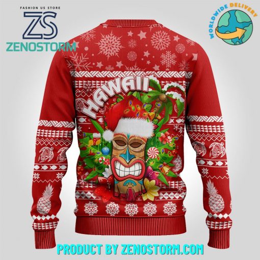 Mele Kalikimaka Hawaii Tiki Christmas Ugly Christmas Sweater