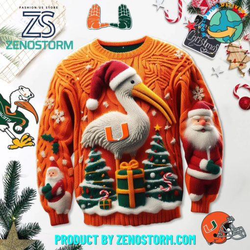 Miami Hurricanes 2024 Ugly Christmas Sweater