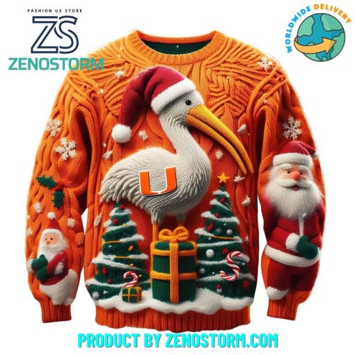 Miami Hurricanes 2024 Ugly Christmas Sweater