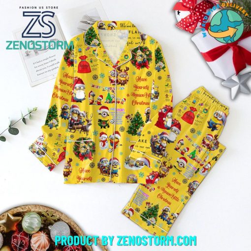 Minion Funny Merry Christmas 2024 Pajamas Set