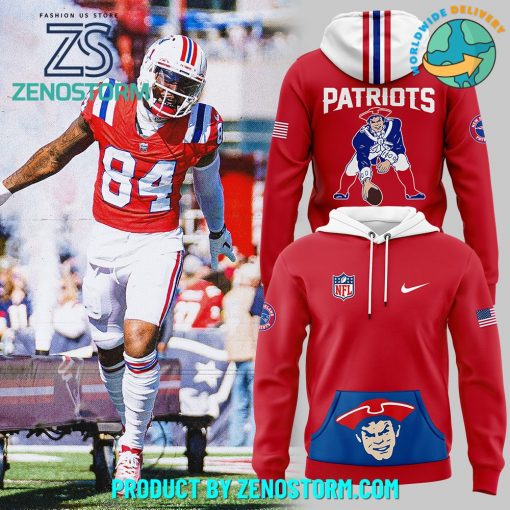 New England Patriots x Nike Red Throwback Rewind Club Hoodie