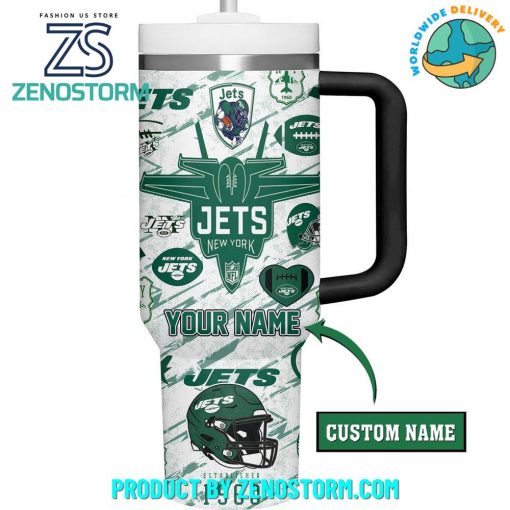 New York Jets NFL Team 2024 Custom Name Stanley Tumbler