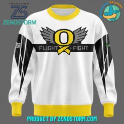 Oregon Ducks Stomp Out Cancer Heroes Sweatshirt – White