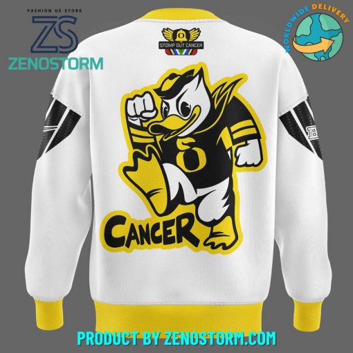 Oregon Ducks Stomp Out Cancer Heroes Sweatshirt – White