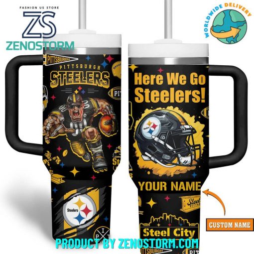 Pittsburgh Steelers Here We Go Customized Stanley Tumbler