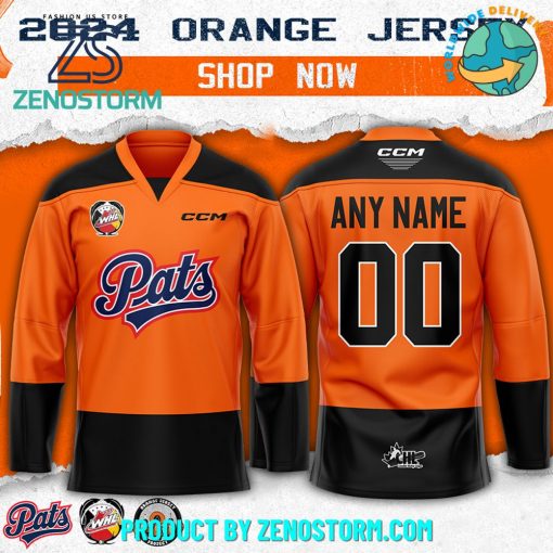 Regina Pats Orange Special Custom Name Hockey Jersey