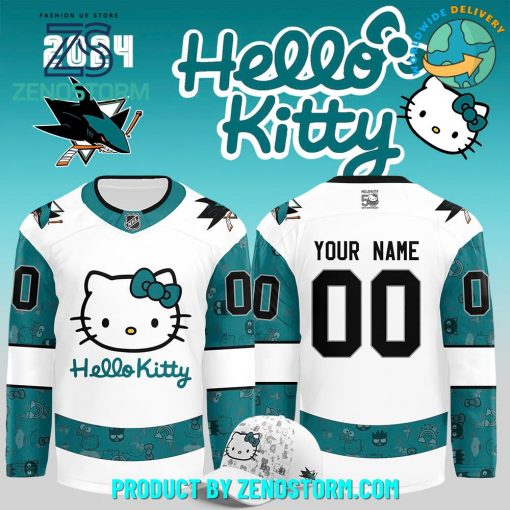 San Joe Sharks x Hello Kitty 50th Anniversary Exclusive Hockey Jersey