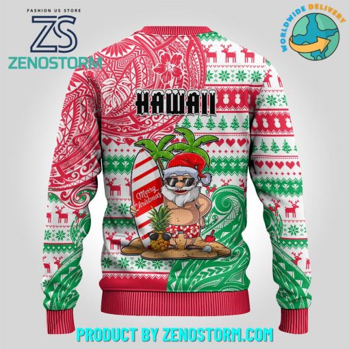 Santa Claus Surf Mele Kalikimaka Ugly Christmas Sweater