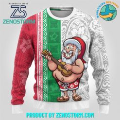 Santa Playing Ukele Personalized Ugly Christmas Sweater