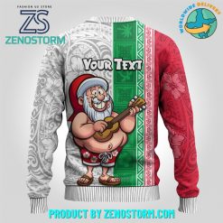 Santa Playing Ukele Personalized Ugly Christmas Sweater