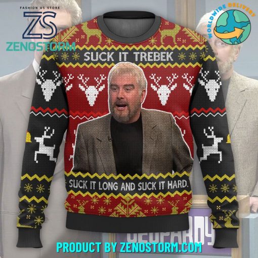 Saturday Night Live Sean Connery Suck It Trebek Ugly Christmas Sweater