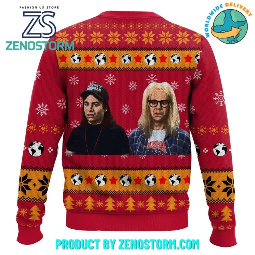 Saturday Night Live Wayne’s World  Are you Mental Christmas Ugly Sweater