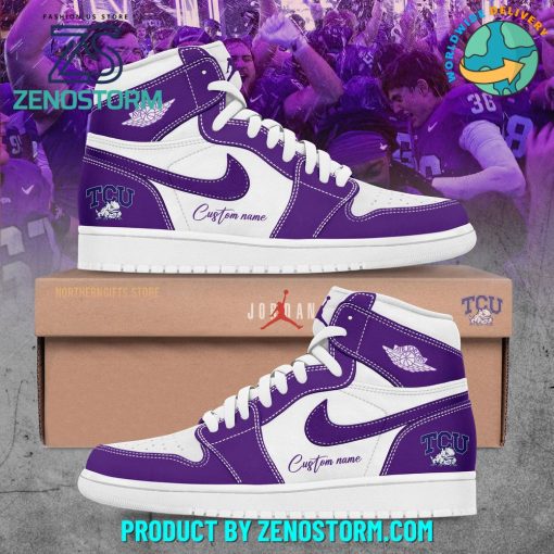 TCU Horned Frogs Football Custom Name Air Jordan 1