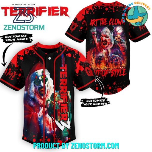 Terrifier 3 Art The Clown Out Of Style Customized Baseball Jersey