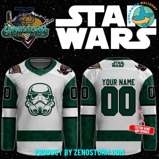 Utah Grizzlies x Star Wars Night Personalized 2024 Hockey Jersey