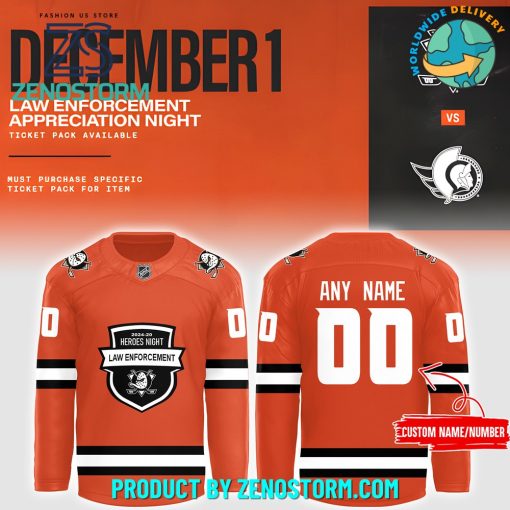 Anaheim Ducks 2024 Law Enforcement Appreciation Night Hockey Jersey