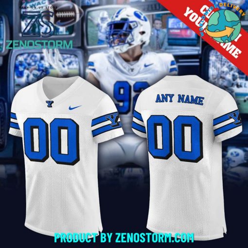 BYU Football White 1996 Throwback Custom Name Football Jersey