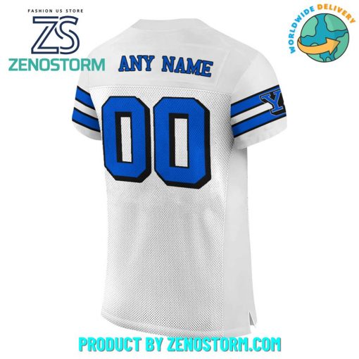 BYU Football White 1996 Throwback Custom Name Football Jersey