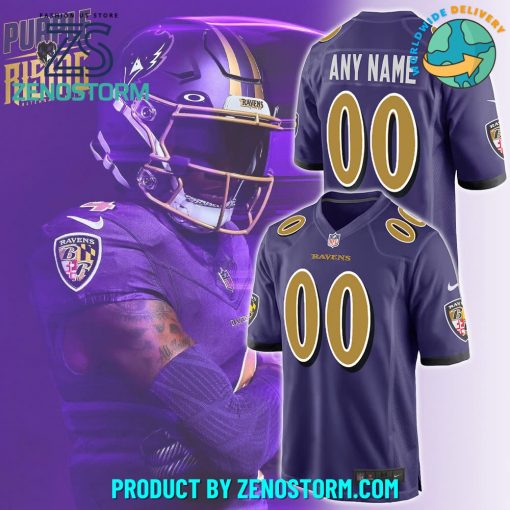 Baltimore Ravens x Purple Rises Football Jersey 2024