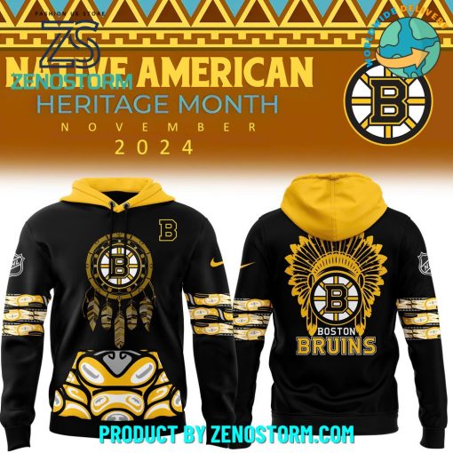 Boston Bruins 2024 NHL Native American Heritage Month Hoodie