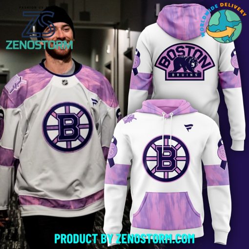 Boston Bruins Fanatics Hockey Fights Cancer Practice Hoodie, Cap