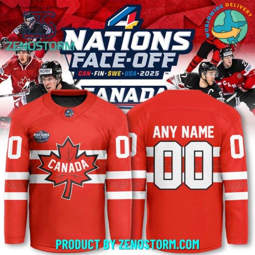 Canada National Ice Hockey Team 4 Nations Face-Off 2025 Hockey Jersey