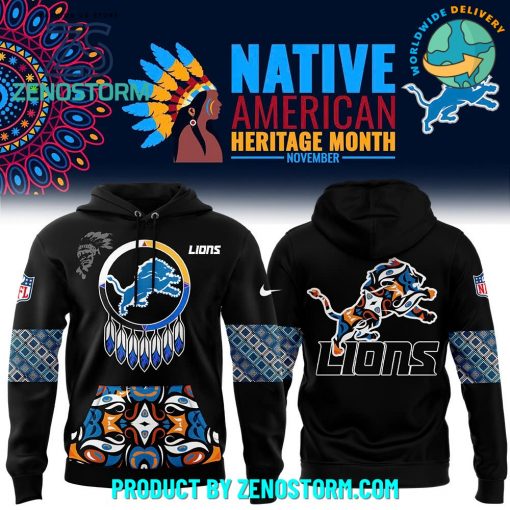 Detroit Lions 2024 Native American Heritage Month Premium Hoodie