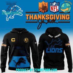 Detroit Lions 2024 Thanksgiving Day John Madden Patch Hoodie