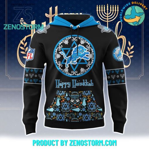 Detroit Lions NFL Happy Hanukkah Holiday New Hoodie