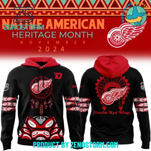 Detroit Red Wings 2024 NHL Native American Heritage Month Hoodie