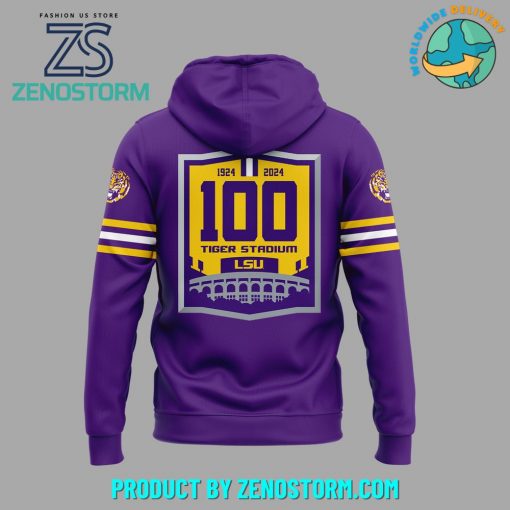 LSU Tigers Football 100 Tigers Stadium Purple Hoodie, Pants, Cap