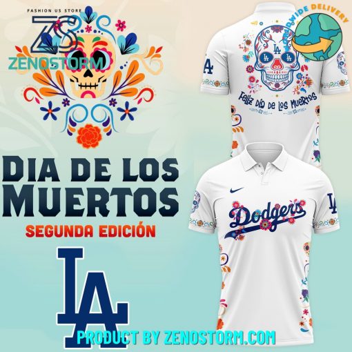 Los Angeles Dodgers 2024 MLB Dia De Los Muertos Premium Polo Shirt