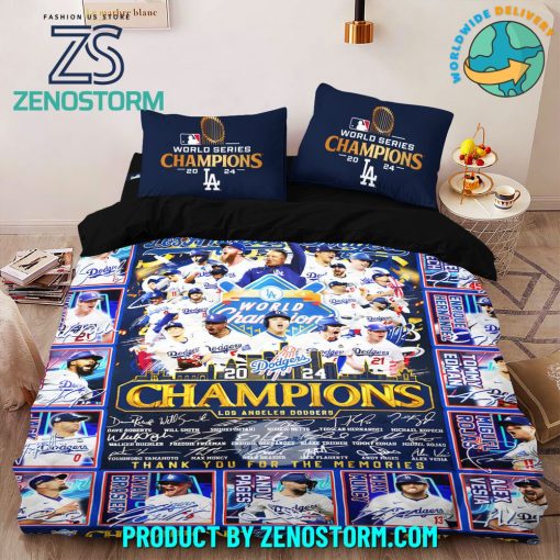 Los Angeles Dodgers World Series Champions 2024 Bedding Set