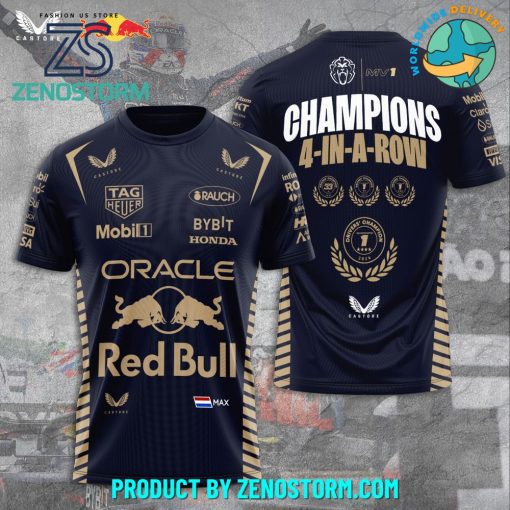 Max Verstappen Champions 4-In-A-Row Shirt