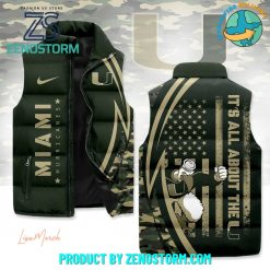 Miami Hurricanes Salute To Service Army Sleeveless Puffer Down Vest