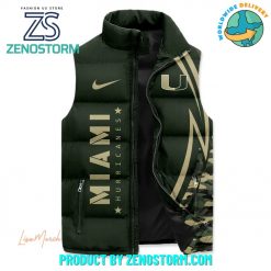 Miami Hurricanes Salute To Service Army Sleeveless Puffer Down Vest