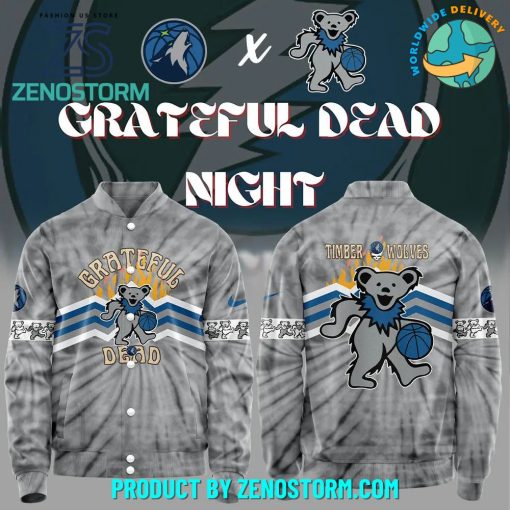 Minnesota Timberwolves x Grateful Dead Night Nike Baseball Jacket