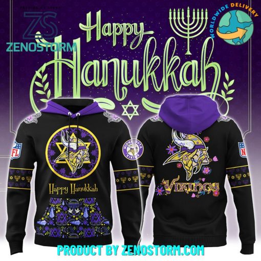 Minnesota Vikings NFL Happy Hanukkah Holiday New Hoodie