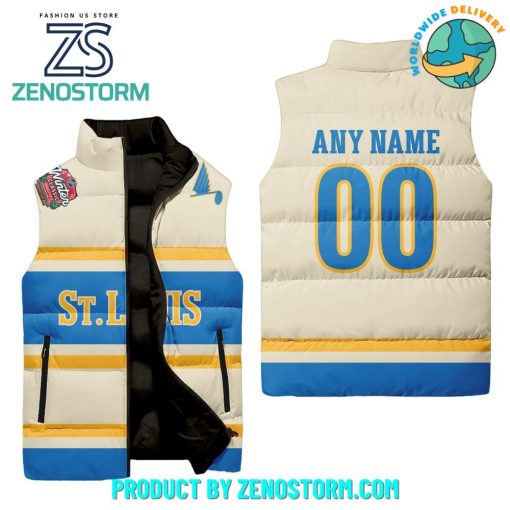 NHL St. Louis Blues Personalized 2025 Sleeveless Puffer Down Vest