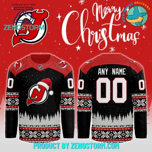 New Jersey Devils NHL 2024 Christmas Customized Hockey Jersey